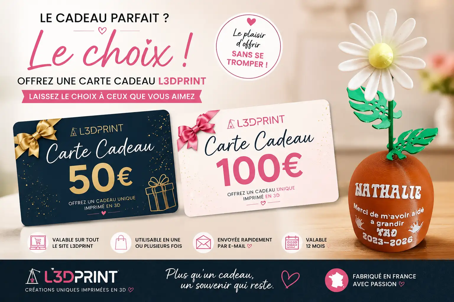 Offrez le plaisir de choisir ! Pensez aux cartes cadeaux